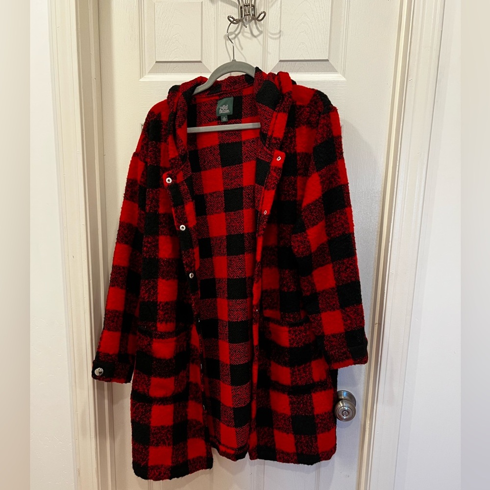 Black and red buffalo plaid Jacket